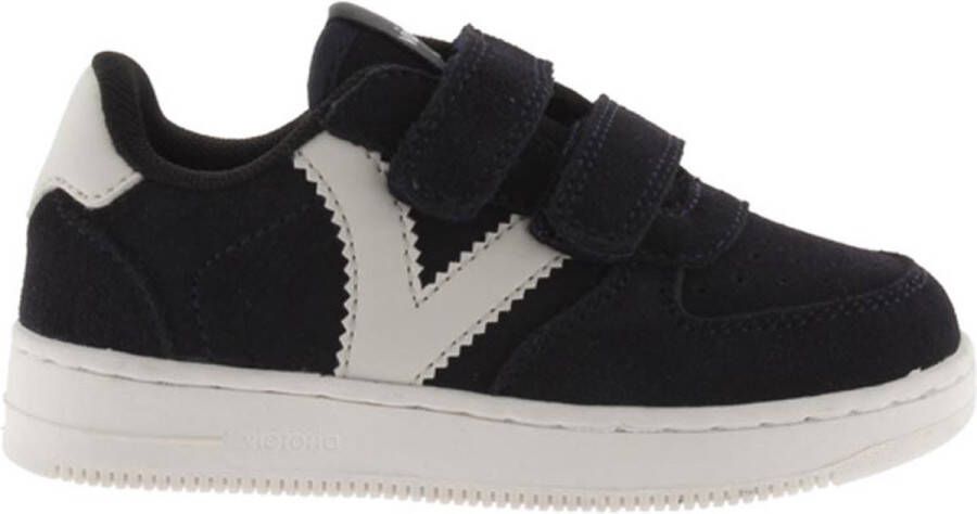 Victoria suède sneakers donkerblauw Jongens Leer Meerkleurig 33