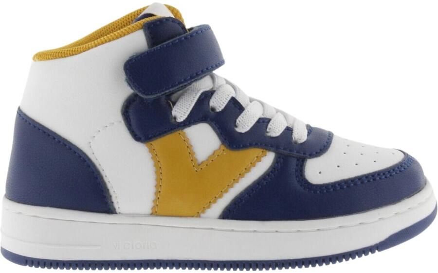 Victoria sneakers donkerblauw wit geel Jongens Imitatieleer Meerkleurig 27