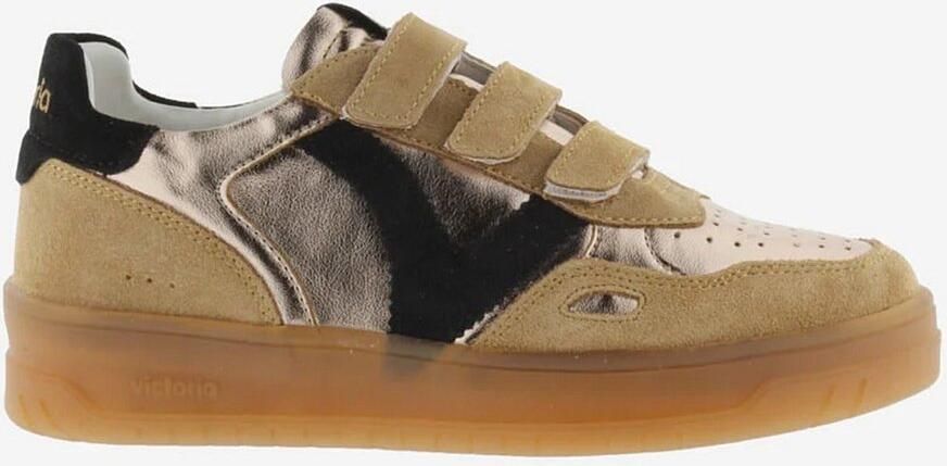 Victoria Dames Sneakers Brons Leer Suéde Metallic