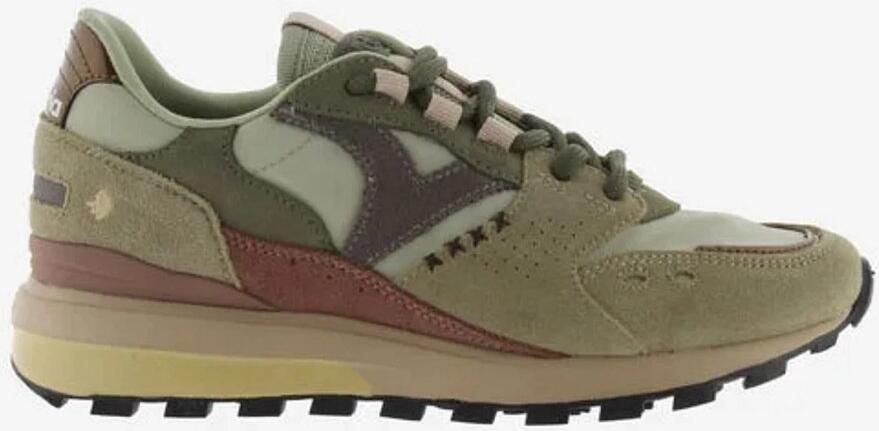 Victoria Dames Sneakers Groen Leer Suéde Colored