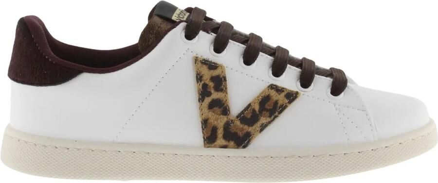 Victoria Dames sneakers met leerlook en dierenprint