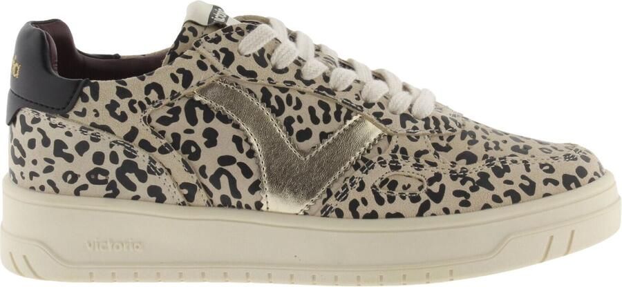 Victoria Dames sneakers van gesplitst leer met dierenprint en metaal Seul
