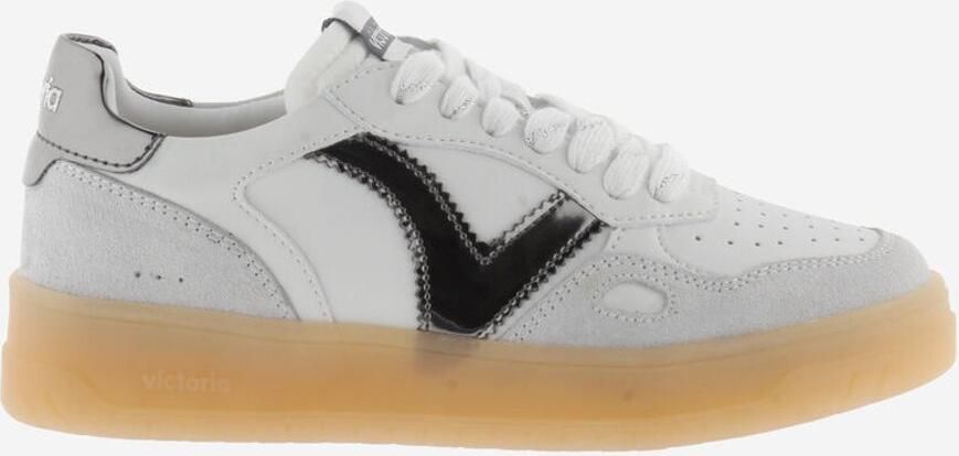 Victoria Smile Favorites Dames Sneakers Wit Leer Gun Metallic