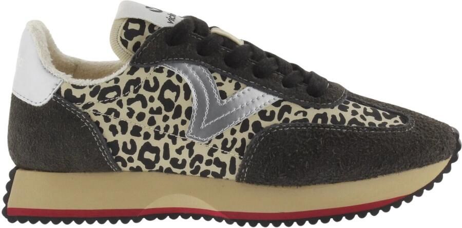 Victoria Dierenprint nylon sneakers en gescheurd leer voor dames Cosmos