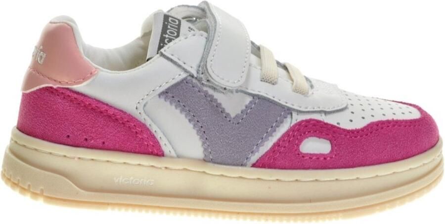 Victoria Sneakers Baskets seul bride en cuir fendu multicolore enfant