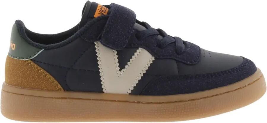 Victoria Gestreepte leren look babysneakers Olso