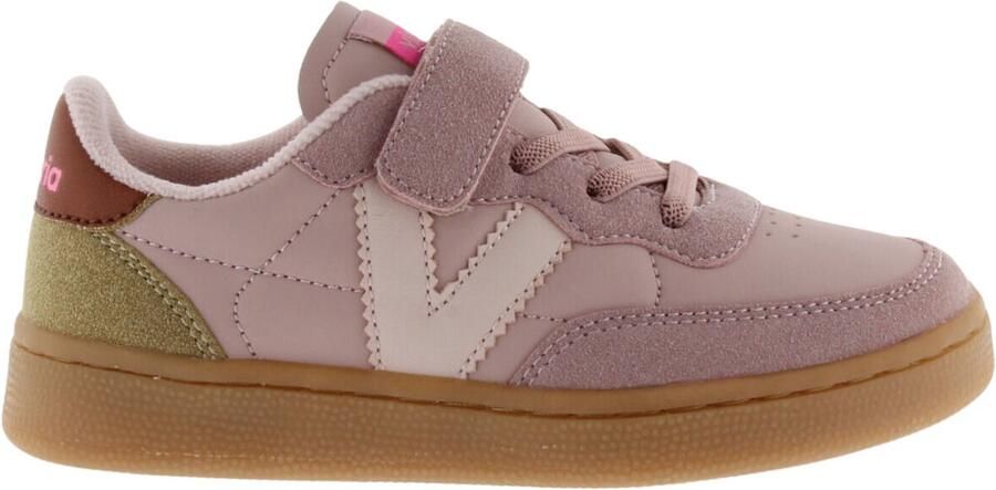 Victoria Gestreepte leren look babysneakers Olso