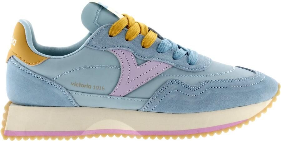 Victoria Lage leren sportschoenen