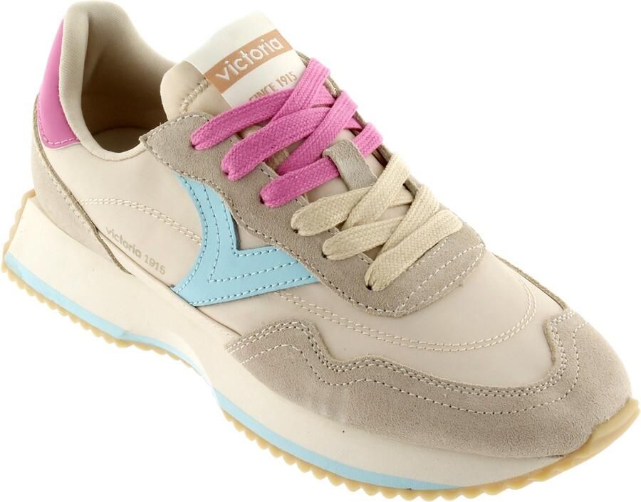 Victoria Lage leren sportschoenen