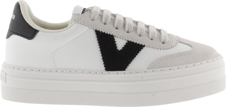 Victoria Leren en suede effect sneakers Barcelona
