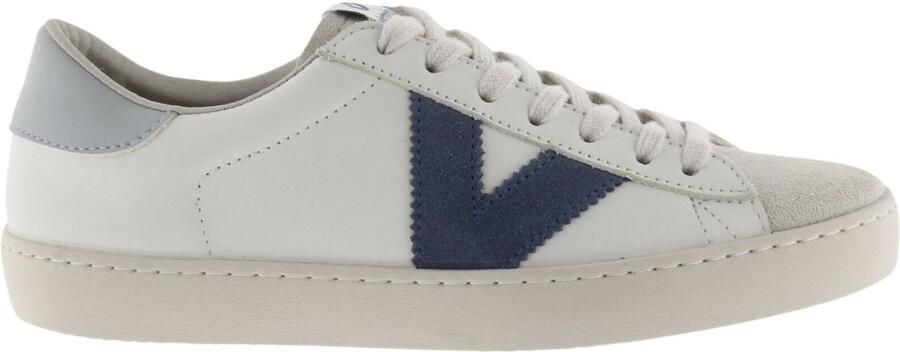 Victoria Contrast Leren Sneakers Grote Maten Blauw - Foto 2