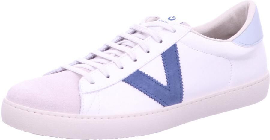 Victoria Contrast Leren Sneakers Grote Maten Blauw