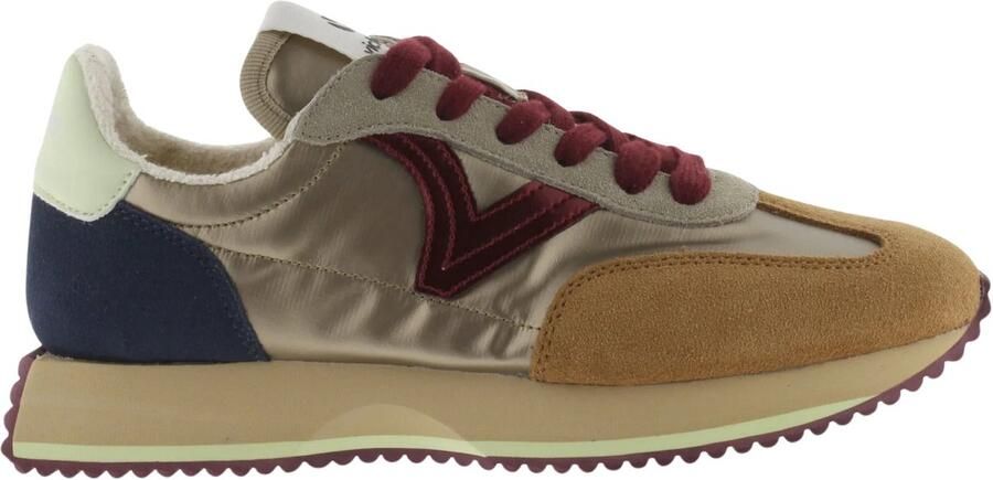 Victoria Metallische nylon sneakers met gespleten leer voor dames Cosmos