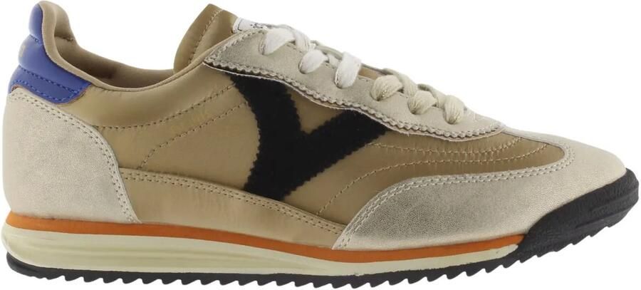Victoria Metallische nylon sneakers met gespleten leer voor dames Saturno