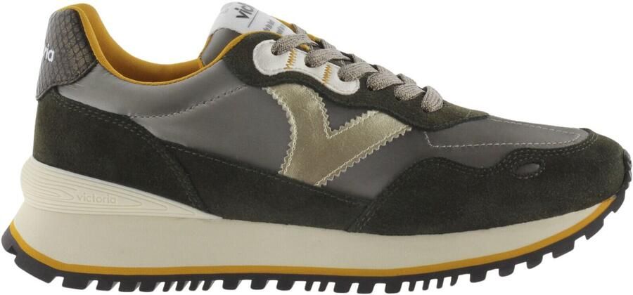 Victoria Metallische nylon sneakers met gespleten leer voor dames Viento