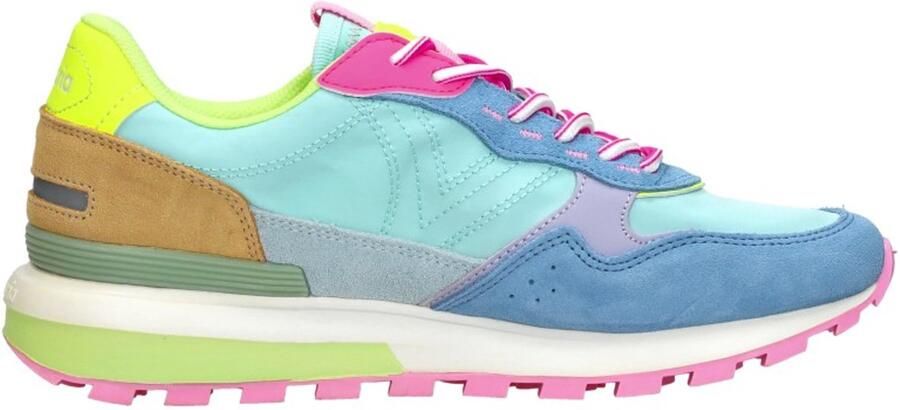 Victoria Sneakers Luna Nylon Multicolor Rosa Split Leather - Foto 3