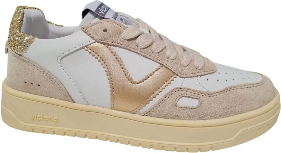 Victoria Sneakers Seul Serraje & Glitter Dames Sneakers Wit-goud - Foto 2