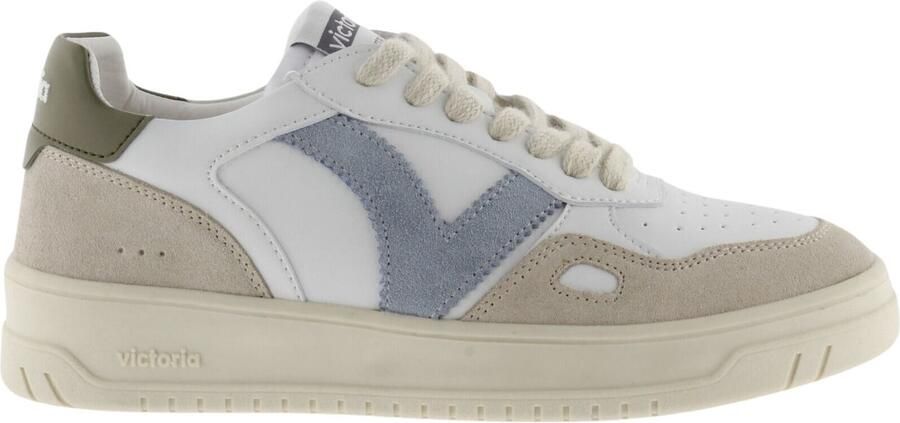 Victoria Leren sneakers met gespleten leder effect White Unisex