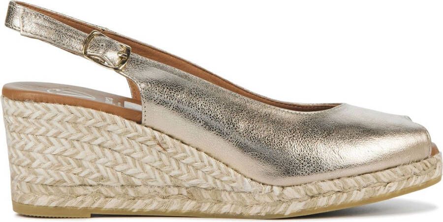 VIGUERA Espadrilles Dames Damesschoenen Leer Sleehak Hoogte 2013 met Goud