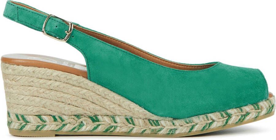 VIGUERA Espadrilles Dames Damesschoenen Suède Sleehak Hoogte 2013 Groen