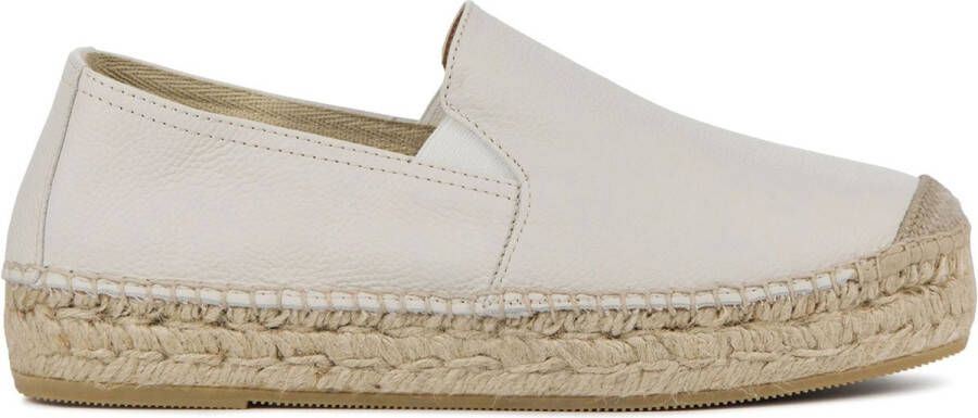 VIGUERA Espadrilles Dames Damesschoenen Leer Blokhak Hoogte 1953 Gebroken wit