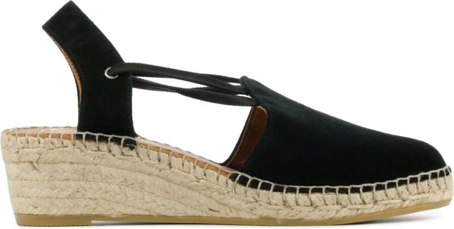 VIGUERA Espadrilles Dames Damesschoenen Suède Sleehak Hoogte 5 cm 1825 sue Zwart