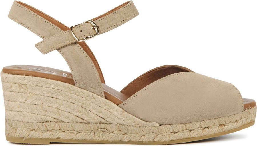 VIGUERA Espadrilles Dames Damesschoenen Suède Sleehak Hoogte 2008 Taupe