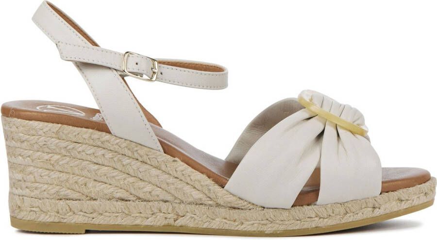 VIGUERA Espadrilles Female Instappers Damesschoenen Leer 2043 Gebroken wit