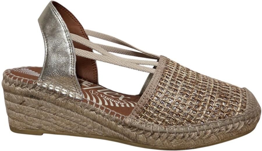 VIGUERA 2294 Leonor Oro Sandaletten Beige Goud Leer Dames Beige Goud