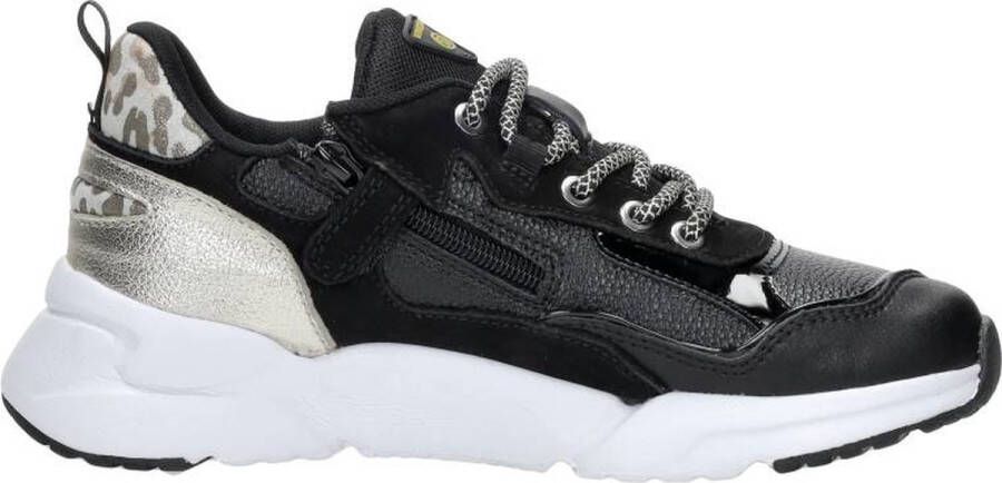 VINGINO Beau chunky leren sneakers zwart Meisjes Leer Meerkleurig 36 - Foto 3