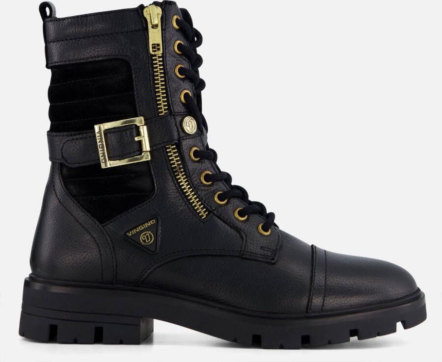 Vingino Britt One Veterboots Laarzen Met Veters Meisjes Zwart