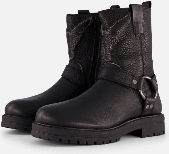 Vingino Carice Biker boots zwart Leer Dames
