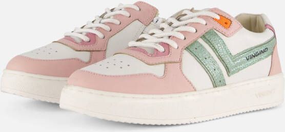 VINGINO Odette Low leren sneakers wit lichtroze lichtgroen Meisjes Leer 38 - Foto 4