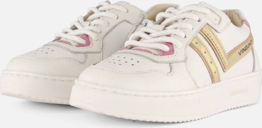 VINGINO Odette Low leren sneakers wit goud Meisjes Leer Meerkleurig 34