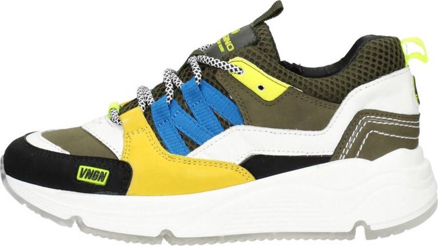 Vingino Danilo nubuck sneakers groen geel blauw