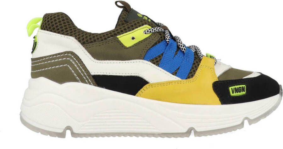 Vingino Danilo nubuck sneakers groen geel blauw - Foto 2