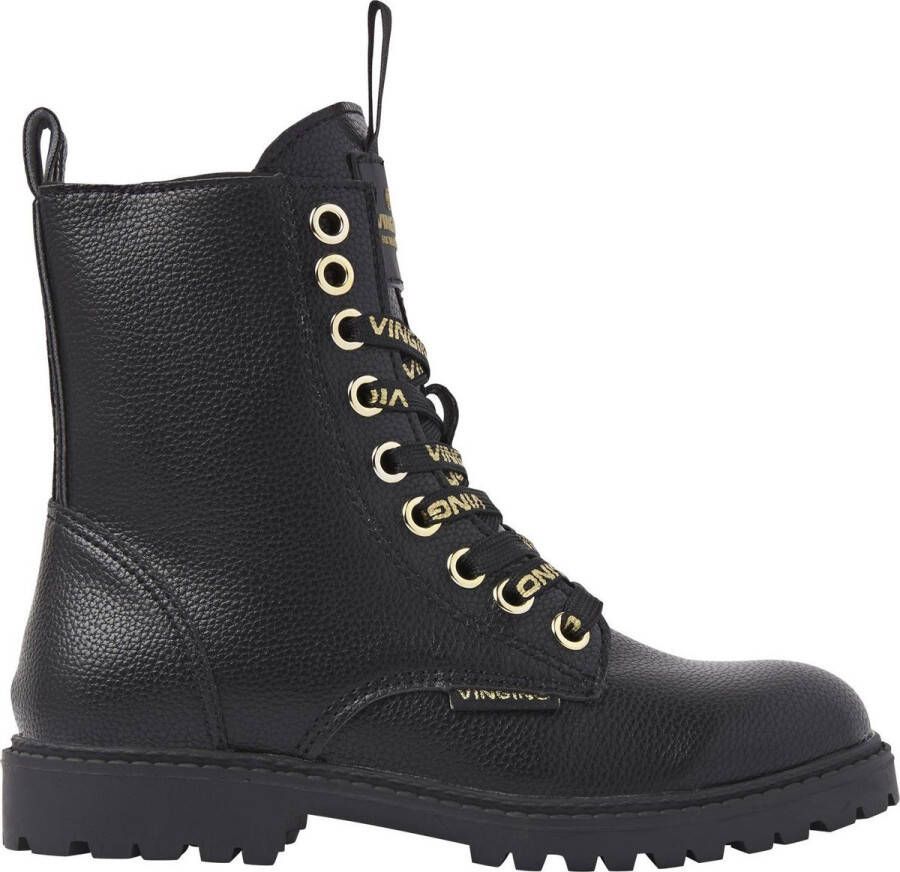 VINGINO Eva High veterboots zwart Imitatieleer Effen 30 - Foto 3