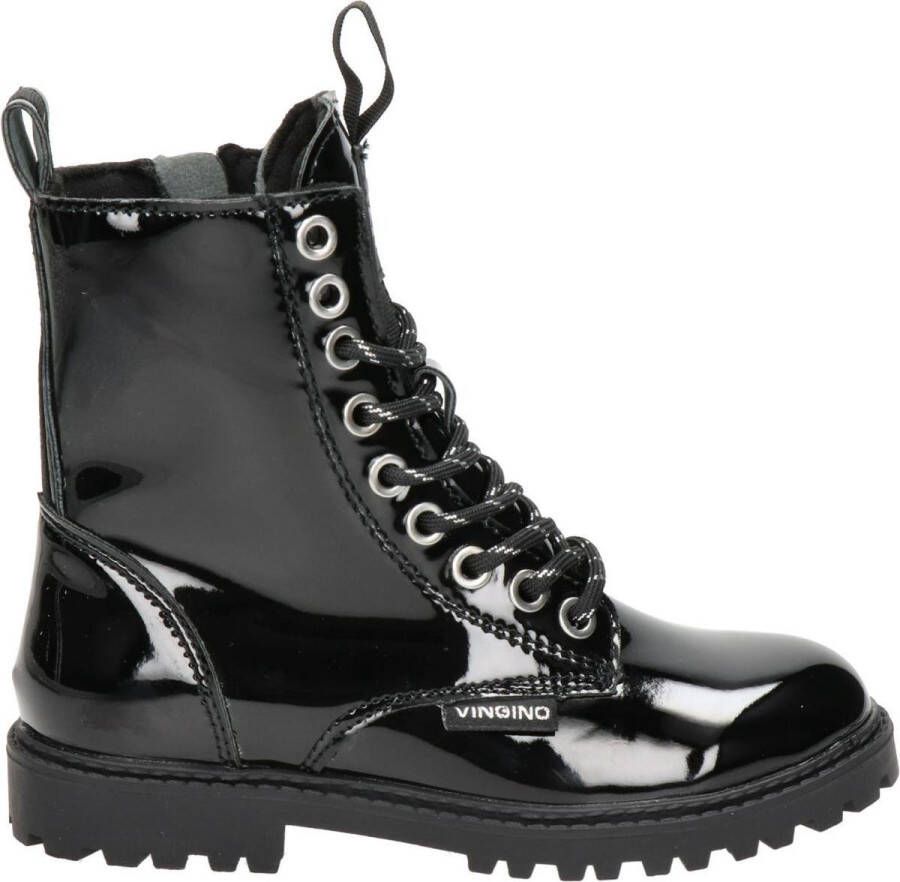 Vingino Eva High Veterboots Laarzen Met Veters Zwart - Foto 2