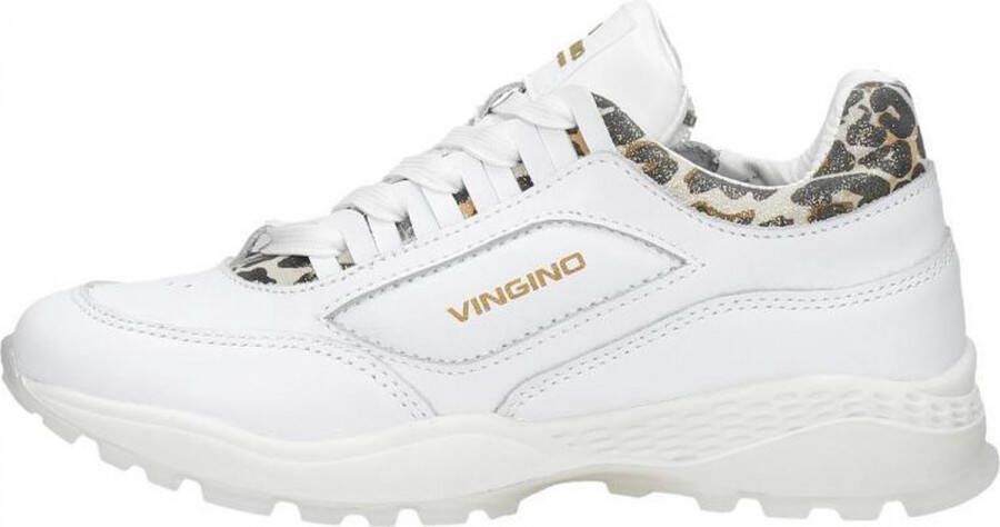 Vingino Fenna leren chunky sneakers met panterprint wit - Foto 7