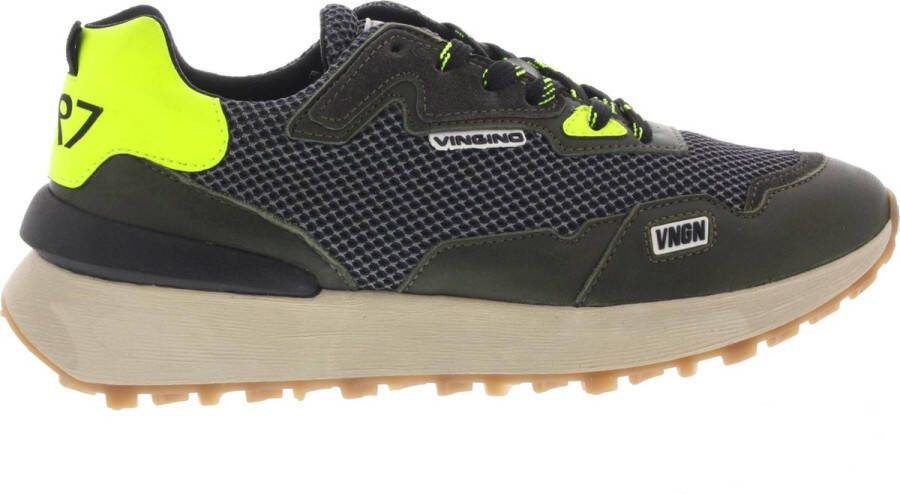Vingino Jongens Veterschoenen & Klitteband Baggio New Army Sneaker Groen