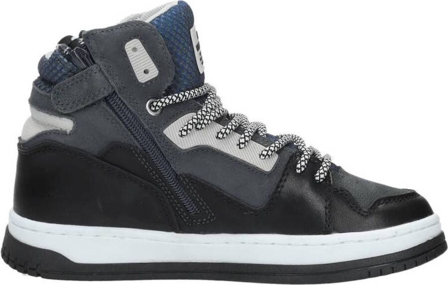 VINGINO Joshua mid leren sneakers blauw Jongens Leer Meerkleurig 35