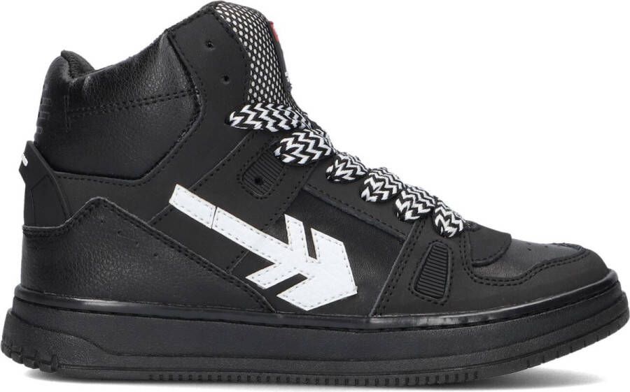 Vingino Kevin Hi Sneakers Jongens Leren Sneaker Zwart