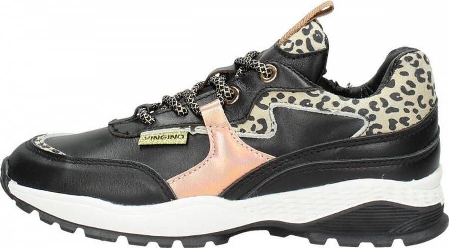 Vingino dy leren sneakers met panterprint zwart roségoud - Foto 4