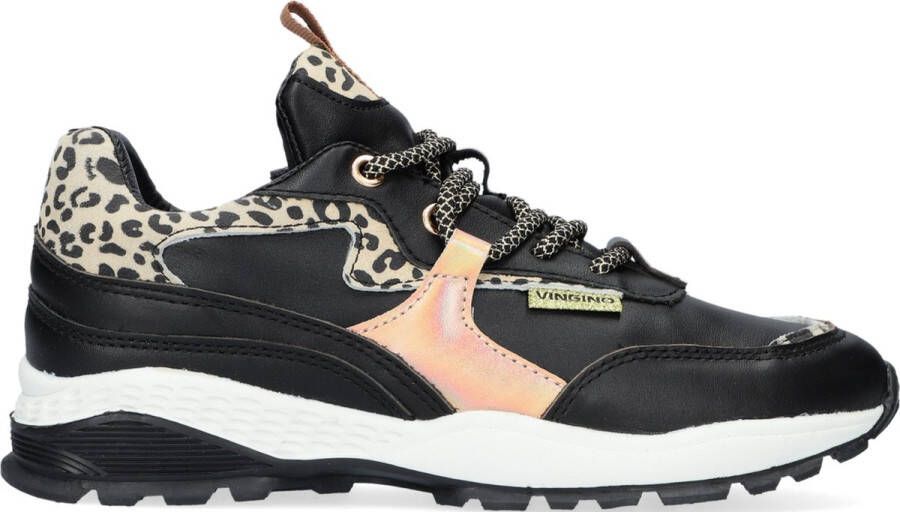 Vingino dy leren sneakers met panterprint zwart roségoud - Foto 5