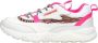 Vingino Marta leren chunky sneakers wit neon roze - Thumbnail 2