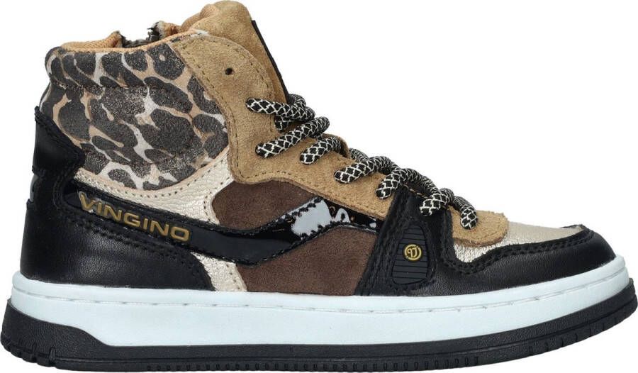 VINGINO Maxime leren sneakers zwart bruin Leer Meerkleurig 36