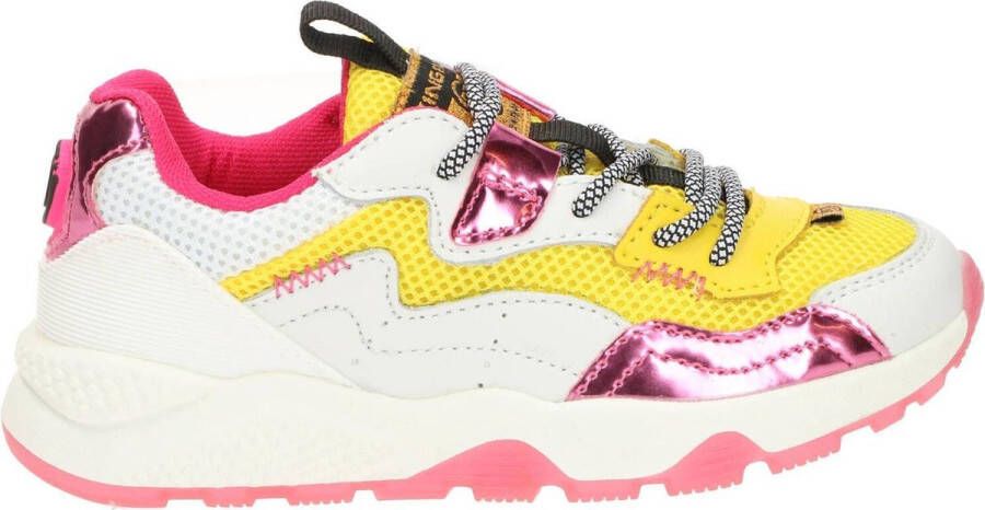 Vingino Mila sneaker Sneakers Meisje wit geel roze