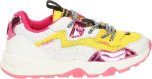 Vingino Mila sneaker Sneakers Meisje geel roze wit