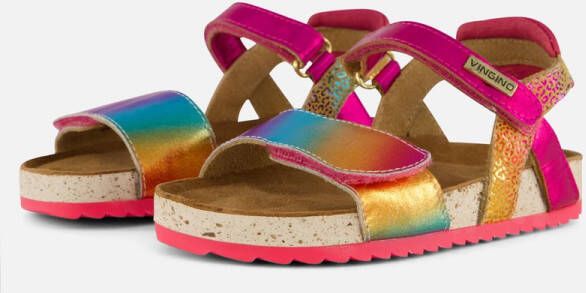 VINGINO Naomi leren sandalen roze multi Meisjes Leer Meerkleurig 31 - Foto 2