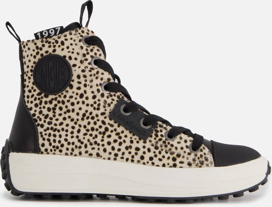 Vingino Noa Mid Hoge sneakers Leren Sneaker Zwart